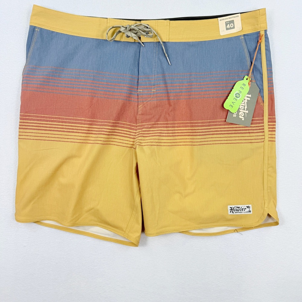 Howler Bros Bruja Boardshorts Size 40 Mens Meridians Old Gold NEW